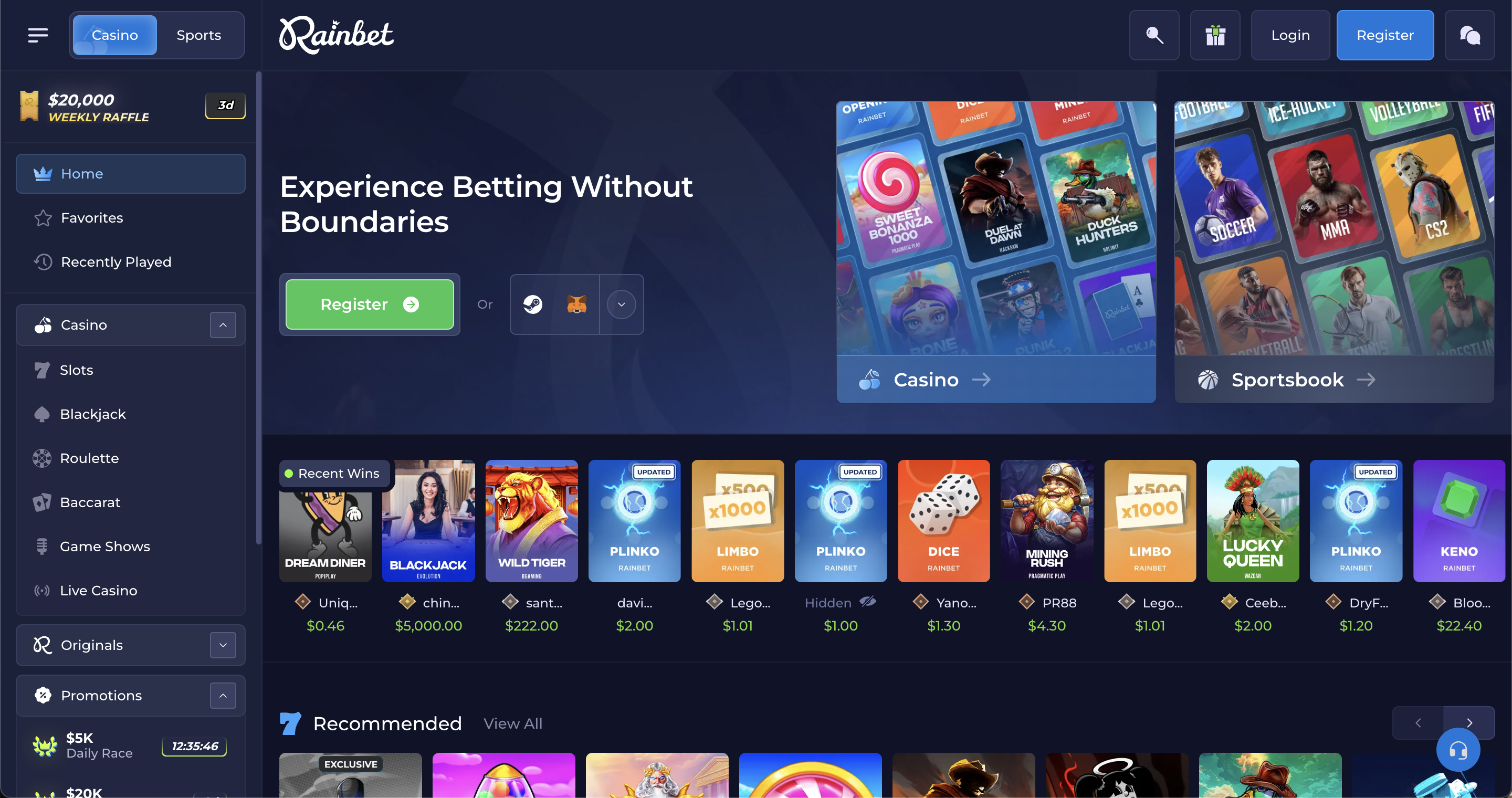 Rainbet screenshot
